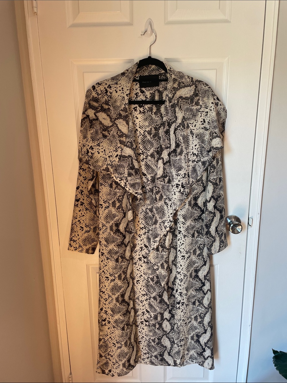 Snake Print Long Duster Coatigan